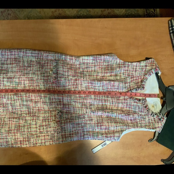 Womens Tahari size 8 pink/tan weave sleeveless dress - Picture 6 of 6